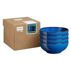 Denby Imperial Blue Set Of 4 Coupe Cereal Bowls -tableware 001042607 Denby Imperial Blue Set Of 4 Coupe Cereal Bowls 1