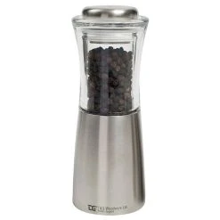 T&G CrushGrind Apollo Brushed Stainless Steel And Acrylic Pepper Mill