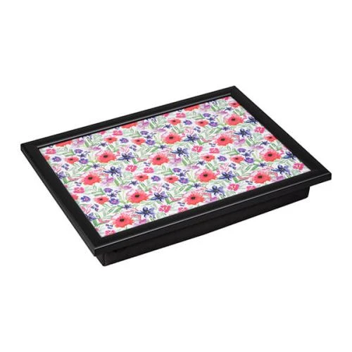 Denby Watercolour Floral Lap Tray With Black Edge 3 Denby Watercolour Floral Lap Tray With Black Edge
