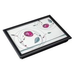 Denby Tiffany Rose Double Lap Tray With Black Edge