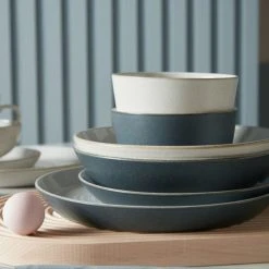 Denby Impression Charcoal 4 Piece Spiral Dinner Plate Set -tableware 437042555 Denby Impression Charcoal Set Of 4 Spiral Dinner Plates 5