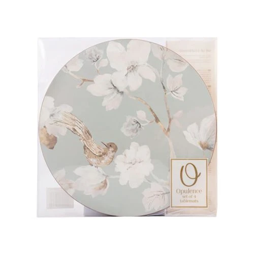 Creative Tops Duck Egg Floral Set Of 4 Premium Round Table Mats 4 Creative Tops Duck Egg Floral Set Of 4 Premium Round Table Mats - Image 2