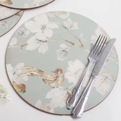 Creative Tops Duck Egg Floral Set Of 4 Premium Round Table Mats 7 Creative Tops Duck Egg Floral Set Of 4 Premium Round Table Mats -tableware 5162894 Creative Tops Duck Egg Floral Pack Of 4 Round Premium Placemats 2