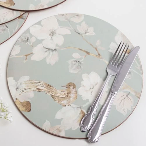 Creative Tops Duck Egg Floral Set Of 4 Premium Round Table Mats 5 Creative Tops Duck Egg Floral Set Of 4 Premium Round Table Mats - Image 3