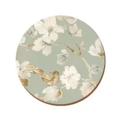 Creative Tops Duck Egg Floral Set Of 4 Premium Round Table Mats