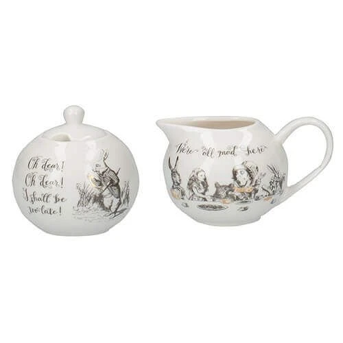 Alice In Wonderland Sugar Bowl & Creamer 3 Alice In Wonderland Sugar Bowl & Creamer