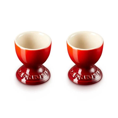 Le Creuset Cerise Stoneware Set Of 2 Egg Cups 5 Le Creuset Cerise Stoneware Set Of 2 Egg Cups - Image 3