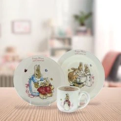 Beatrix Potter Flopsy Mopsy And Cottontail 3 Piece Nursery Set -tableware A26699 Beatrix Potter Flopsy Mopsy And Cottontail 3 Piece Nursery Set 5