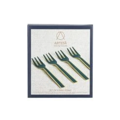 Artesa Enamel Small Serving Forks Set 4 Green -tableware ARTFKGRN4PC Artesa Enamel Small Serving Forks Set 4 Green 2