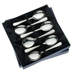Arthur Price Of England Bead Sovereign Silver Plate Set Of 6 Fruit Spoons