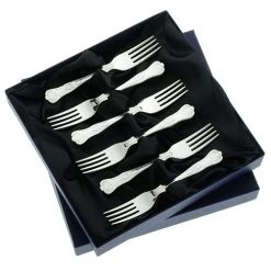 Arthur Price Kings Sovereign Silver Plate Set Of 6 Fruit Forks
