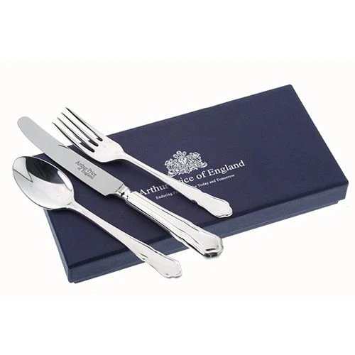 Arthur Price Of England Silver Plated Dubarry Design Childrens 3 Piece Cutlery Gift Box Set 3 Arthur Price Of England Silver Plated Dubarry Design Childrens 3 Piece Cutlery Gift Box Set