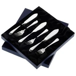 Arthur Price Of England Rattail Sovereign Stainless Steel Set Of 8 Pairs Of Fish Eaters