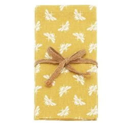Walton & Co Ochre Bee Set Of 4 Napkins