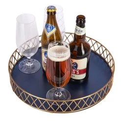 BarCraft Brass Finish Serving Tray -tableware BCTRAYBLUBRS BarCraft Brass Finish Serving Tray NEW 2