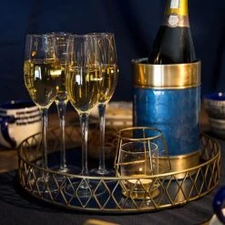 BarCraft Brass Finish Serving Tray -tableware BCTRAYBLUBRS BarCraft Brass Finish Serving Tray NEW 3