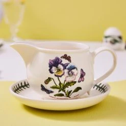 Portmeirion Botanic Garden Gravy Boat & Stand -tableware BG08535 Botanic Garden by Portmeirion Gravy Boat And Stand 1