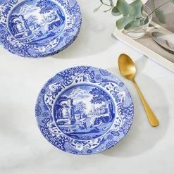 Spode Blue Italian Set Of 4 23cm Soup Plates -tableware BLI0210 Spode Blue Italian Soup Plate 4