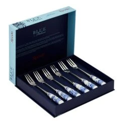 Spode Blue Italian Set Of 6 Pastry Forks