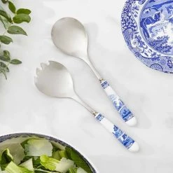 Spode Blue Italian Salad Servers -tableware BLI1107X Spode Blue Italian Salad Servers Pair 2