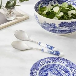 Spode Blue Italian Salad Servers -tableware BLI1107X Spode Blue Italian Salad Servers Pair 4