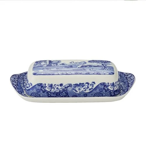 Spode Blue Italian Butter Dish 3 Spode Blue Italian Butter Dish