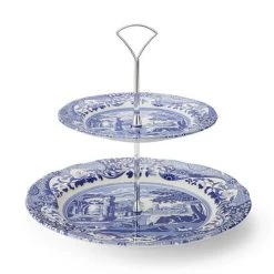 Spode Blue Italian 2-Tier Cake Stand