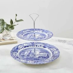Spode Blue Italian 2-Tier Cake Stand -tableware BLI5125 Spode Blue Italian 2 Tier Cake Stand 3