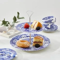 Spode Blue Italian 2-Tier Cake Stand -tableware BLI5125 Spode Blue Italian 2 Tier Cake Stand 5