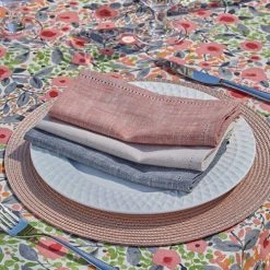 Walton & Co Terracotta Blush Chambray Set Of 4 Napkins 7 Walton & Co Terracotta Blush Chambray Set Of 4 Napkins -tableware CHM16L Walton And Co Set of 4 French Limestone Chambray Napkins 1