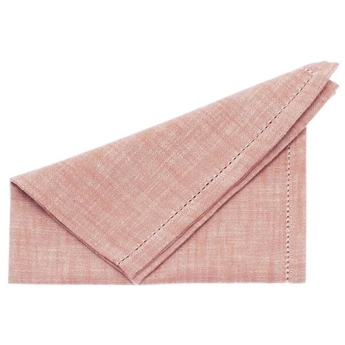 Walton & Co Terracotta Blush Chambray Set Of 4 Napkins 4 Walton & Co Terracotta Blush Chambray Set Of 4 Napkins - Image 2