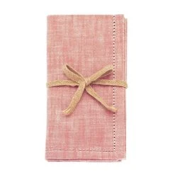 Walton & Co Terracotta Blush Chambray Set Of 4 Napkins
