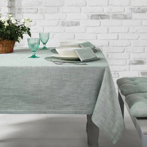 Walton & Co Moss Chambray Tablecloth 130x230cm 4 Walton & Co Moss Chambray Tablecloth 130x230cm - Image 2