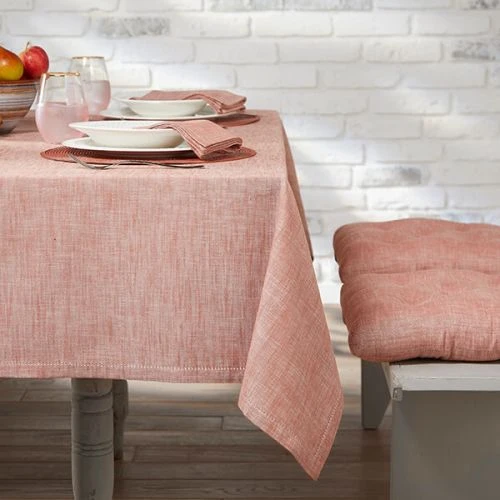 Walton & Co Terracotta Blush Chambray Tablecloth 130x230cm 4 Walton & Co Terracotta Blush Chambray Tablecloth 130x230cm - Image 2