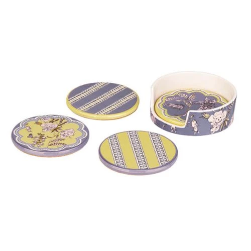 Cath Kidston Wisteria Ceramic Coasters In Holder 4 Cath Kidston Wisteria Ceramic Coasters In Holder - Image 2