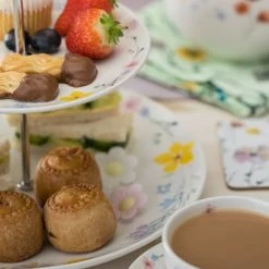 English Tableware Company Pressed Flowers 2 Tier Cake Stand -tableware DD4816A01 English Tableware Company Pressed Flowers 2 Tier Cake Stand 2