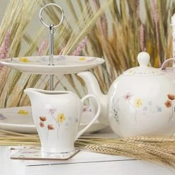 English Tableware Company Pressed Flowers 2 Tier Cake Stand -tableware DD4816A01 English Tableware Company Pressed Flowers 2 Tier Cake Stand 5