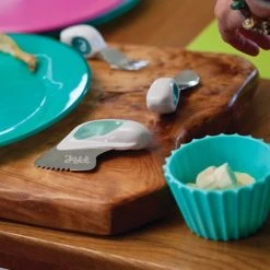 Doddl 3 Piece Cutlery Set In Aqua -tableware DOD001 Doddl 3 piece cutlery set in Lime Green 4