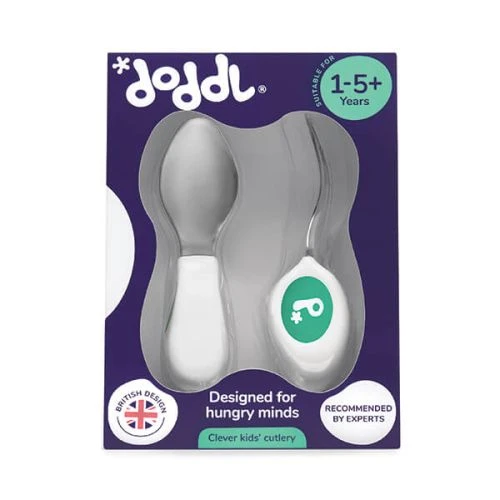Doddl Spoon & Fork Set In Aqua 3 Doddl Spoon & Fork Set In Aqua