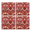 William Morris Strawberry Thief Red Pack Of 4 Napkins