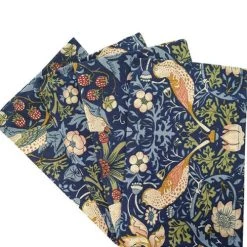 William Morris Strawberry Thief Navy Pack Of 4 Napkins