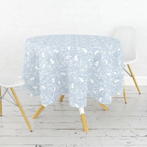 William Morris Forest Life Blue 132cm Round Cotton Tablecloth 3 William Morris Forest Life Blue 132cm Round Cotton Tablecloth