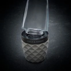 Cole & Mason Precision+ Stemless City Concrete Clear Salt Mill With Gunmetal Band -tableware H321805 Cole And Mason Stemless City Concrete Clear Gun Metal Salt Mill 2