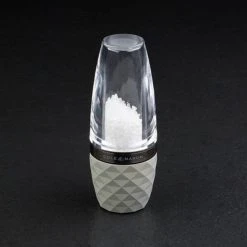 Cole & Mason Precision+ Stemless City Concrete Clear Salt Mill With Gunmetal Band -tableware H321805 Cole And Mason Stemless City Concrete Clear Gun Metal Salt Mill 4