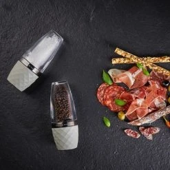 Cole & Mason Precision+ Stemless City Concrete Clear Salt & Pepper Mill Gift Set With Gunmetal Band -tableware H321806 Cole And Mason Stemless City Concrete Clear Gun Metal Gift Set 4