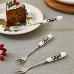 Portmeirion The Holly & The Ivy Set Of 6 Pastry Forks -tableware HV1102 The Holly And The Ivy by Portmeirion Pastry Forks Set of 6 1