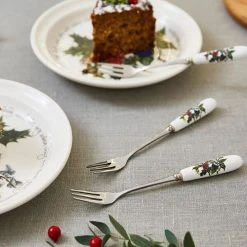 Portmeirion The Holly & The Ivy Set Of 6 Pastry Forks -tableware HV1102 The Holly And The Ivy by Portmeirion Pastry Forks Set of 6 2