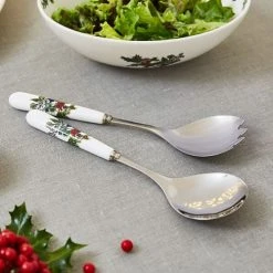 Portmeirion The Holly & The Ivy Salad Servers -tableware HV1107 The Holly And The Ivy by Portmeirion Salad Servers Pair 4