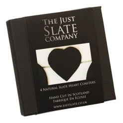 The Just Slate Company Set Of 4 Heart Slate Coasters -tableware JSCH4B Just Slate Company Heart Slate Coasters 2