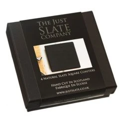 The Just Slate Company Set Of 4 Square Slate Coasters -tableware JSCS4B Just Slate Company Square Slate Coasters 2